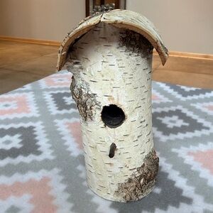 NEW handmade rustic Natural Birch Wood Birdhouse